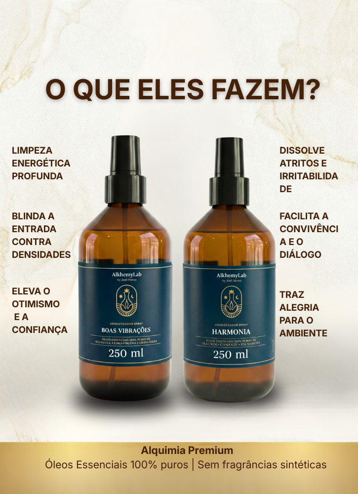 Aromatizadores Spray Premium Natal Kit Duo: Boas Vibrações e Harmonia