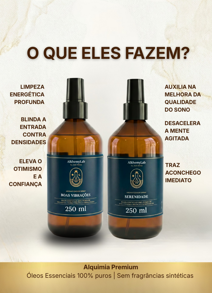 Aromatizadores Spray Premium Natal Kit Duo: Boas Vibrações e Serenidade
