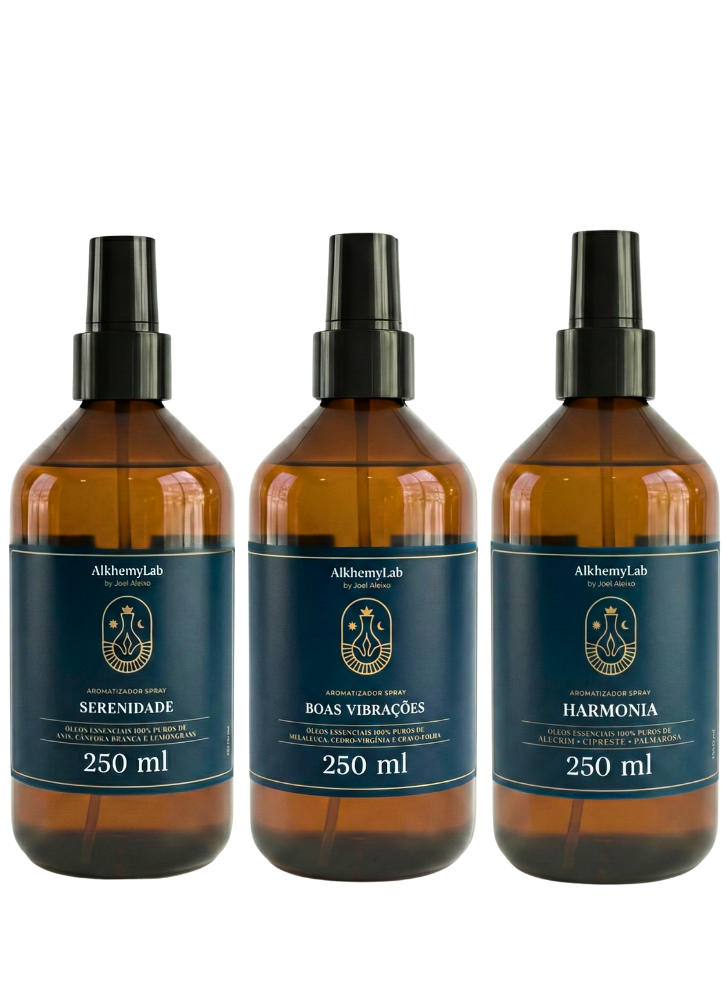 Aromatizadores Spray Premium Natal Kit Trio: Boas Vibrações, Harmonia e Serenidade