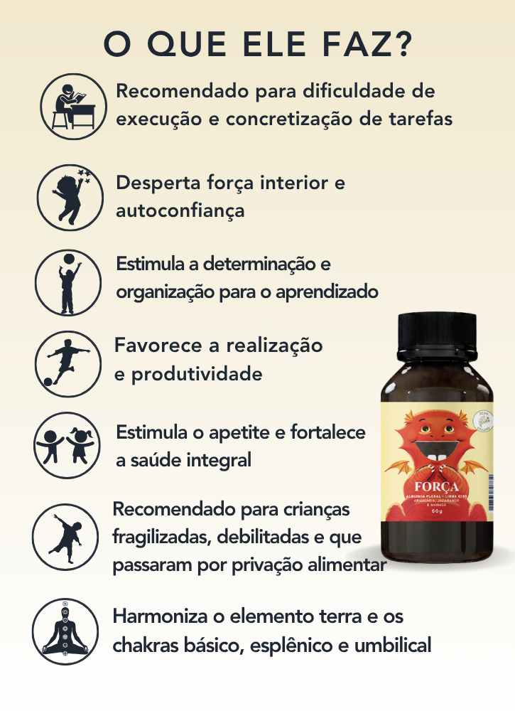 Floral em Glóbulos Vegano Força 50g - Linha Kids