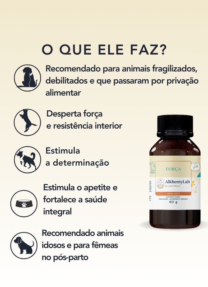 Floral em Glóbulos Vegano Força 50g - Linha Pets
