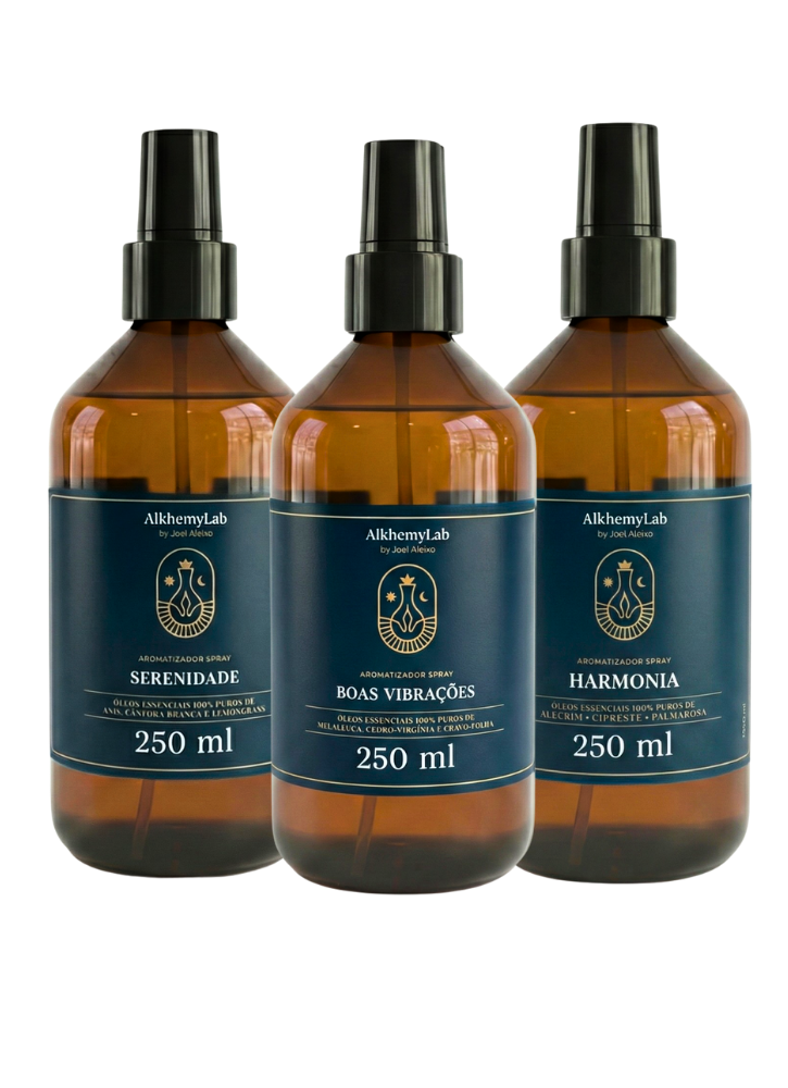 Aromatizadores Spray Premium Natal Kit Trio: Boas Vibrações, Harmonia e Serenidade